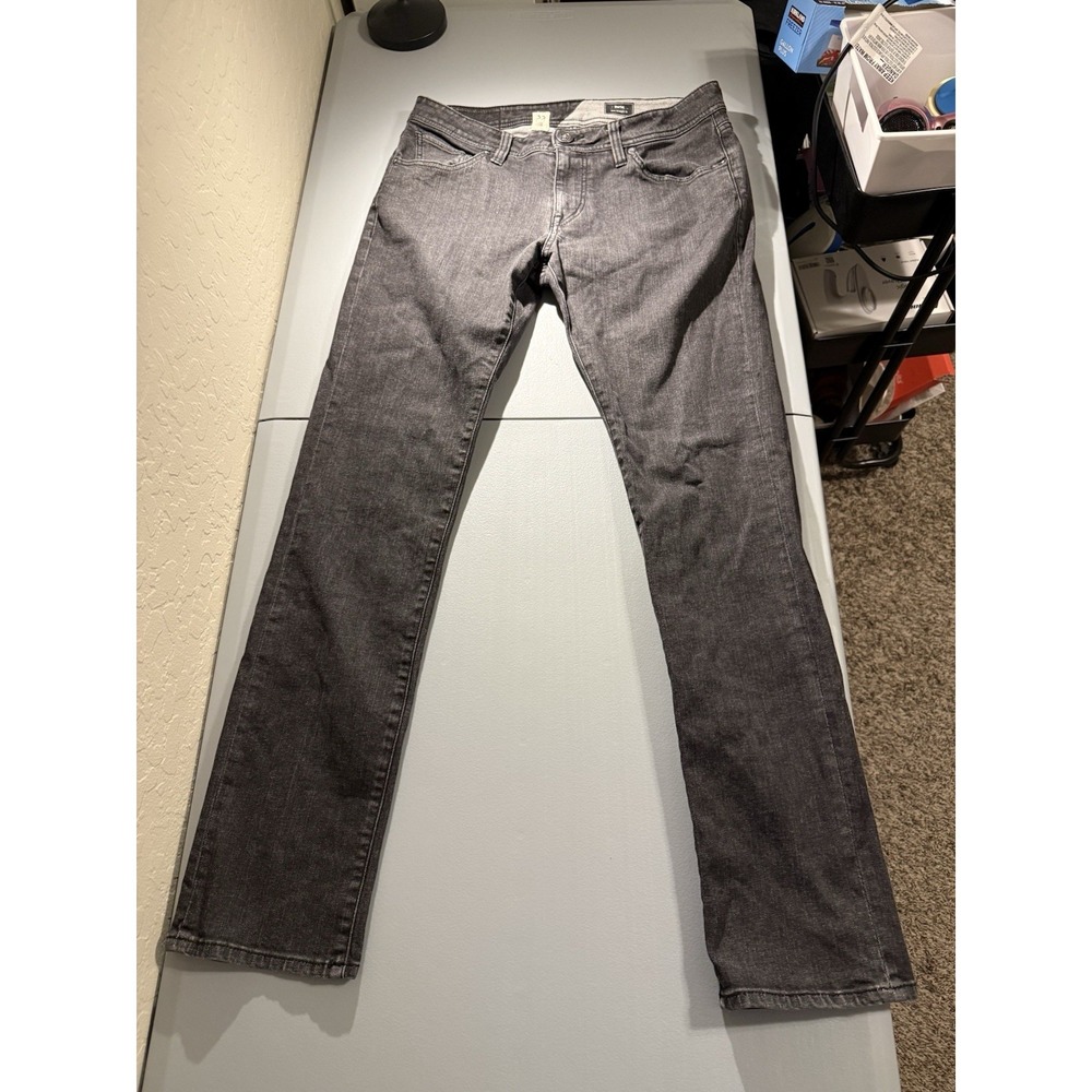Volcom Vorta Slim Straight Gray Jeans Mens 33 (34x32)